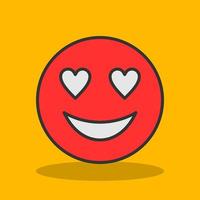 Smiling Face with Heart Eyes Vector Icon Design