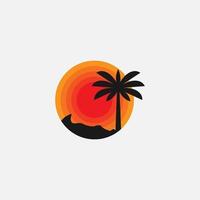 palm summer icon logo vector