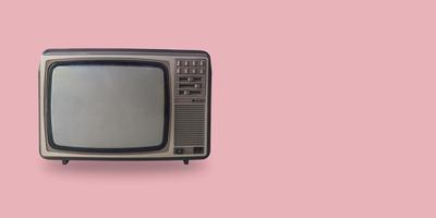 Retro television on pastel color background with space. photo