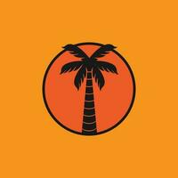 palma verano icono logo vector