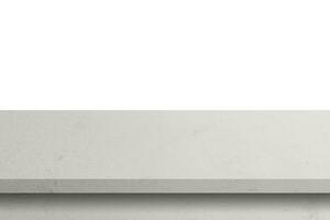 Empty cement table on isolated white background with copy space and display montage for product. photo
