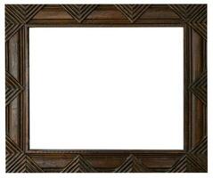 old vintage wooden frame on isolated white with clipping path. photo