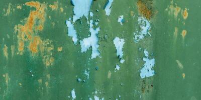 Panorama grunge surface green metal texture and background with copy space photo