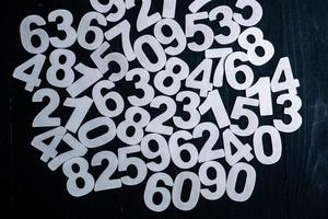 Digital background with numbers. Texture of random numbers figures. Economic Collapse or default concept. photo