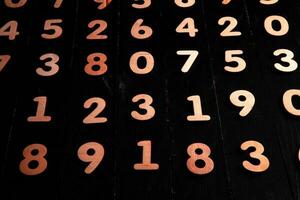 Numbers texture abstraction. Global economy crisis concept. Finance data or education concept. photo