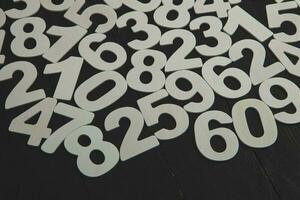 Numbers texture abstraction. Global economy crisis concept. Finance data or education concept. photo