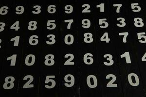 Numbers texture abstraction. Global economy crisis concept. Finance data or education concept. photo