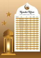 Ramadán hora 2023 calendario tema modelo en vector. calendario, vector