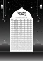 Ramadán hora 2023 calendario tema modelo en vector. calendario, vector