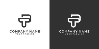 TP or PT initial letter logo design template vector