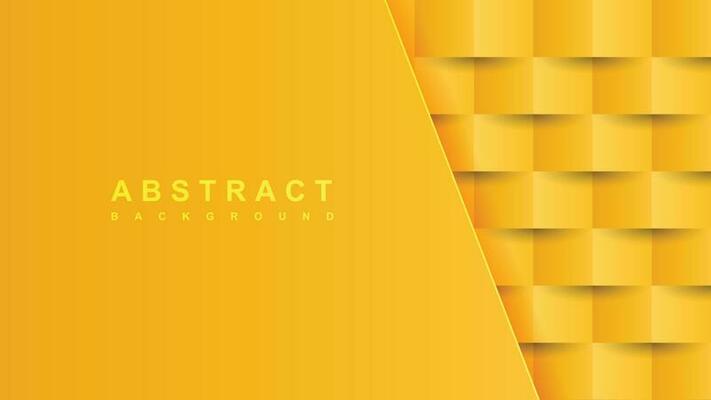 Yellow abstract 3d paper art style with diagonal shape overlap layered