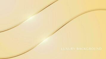 fondo elegante con elementos dorados de línea estilo de corte de papel de lujo realista concepto moderno 3d vector