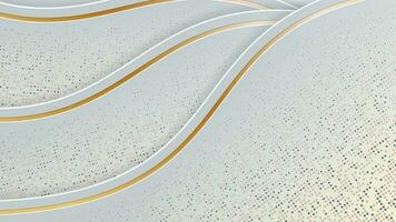 Abstract white gradient background with curve gold line vector