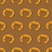 BEIGE SEAMLESS VECTOR BACKGROUND WITH SWEET BAGELS