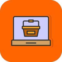 Online Shopping Basket Vector Icon Design