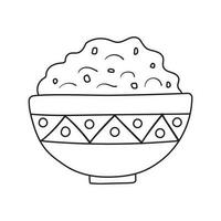 Cuenco de guacamoleina con salsa verde. comida tradicional de la cocina mexicana. ilustración vectorial plana vector