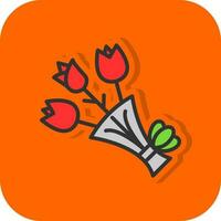 Flower Bouquet Vector Icon Design