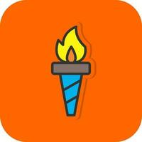 Fire Torch Vector Icon Design