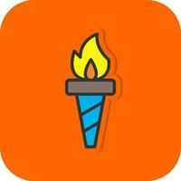 Fire Torch Vector Icon Design