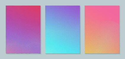 Abstract geometric background with halftone dots pattern. Set of Vector covers design. Minimalist poster template.