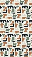 Hand drawn minimal abstract shapes pattern. Collage contemporary print. Fashionable template for design. vector