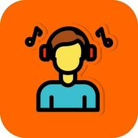 Listening Music Vector Icon Design