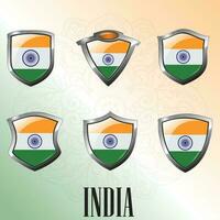 Flat design India national icon shield vector