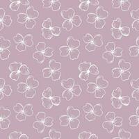 Delicate seamless repeating pattern with violet on a light lilac background, floral motif. Hand drawn leaves in a pattern for design, textile, wrapping paper and packaging design vector