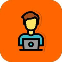 Meeting on Laptop Vector Icon Design