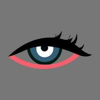 Blue female eye. Business card idea, vector typography