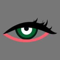 Green female eye. Business card idea, vector typography
