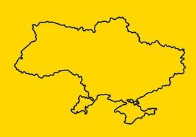 Map of Ukraine on a yellow background vector