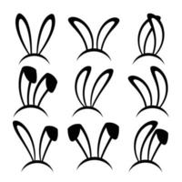 Rabbit ears headband set. Easter bunny ears isolated on background. vector