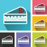 Cake slice icon, sweet chocolate cake dessert, bakery items icon, cake slice  logo, cake slice vector icons set