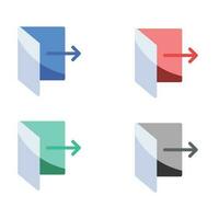 Logout icon, exit vector icons in multiple colors