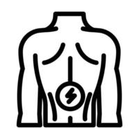 inferior espalda dolor cuerpo dolor línea icono vector ilustración