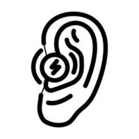 ear pain body ache line icon vector illustration