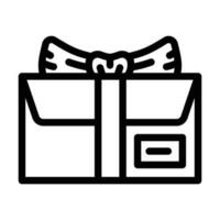 holiday gift box line icon vector illustration