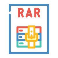 rar archivo formato documento color icono vector ilustración