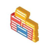 stack treasure golden isometric icon vector illustration