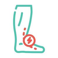 ankle pain body ache color icon vector illustration