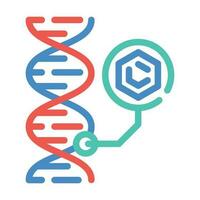 dna molecular structure color icon vector illustration