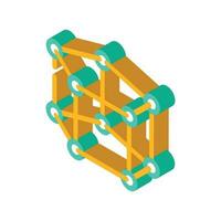 particle molecular structure isometric icon vector illustration