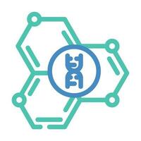 genetic molecular structure color icon vector illustration