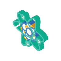 atom molecular structure isometric icon vector illustration