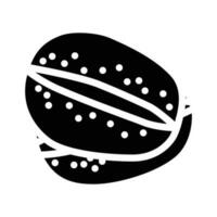 cortar verde kiwi glifo icono vector ilustración