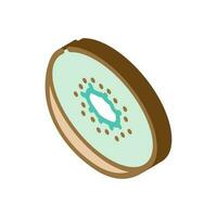 cut kiwi fruit isometric icon vector illustration