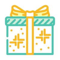 shiny gift box color icon vector illustration