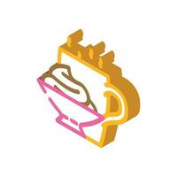 creamy chocolate candy food isometric icon vector illustration