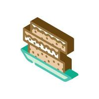 tasty chocolate candy food isometric icon vector illustration